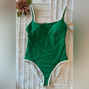 KONA SOL Green One Piece Swimsuit Bathing Suit Medium Coverage Bikini- Size M